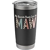My Favorite People Call Me Maw Gifts Leopard Mother's Day Stainless Steel Insulated Tumbler