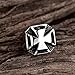 Men's Silver & Black Plated Two-tones Biker Cool Ring Cross Rings & Religious Wedding Bands Size US 9