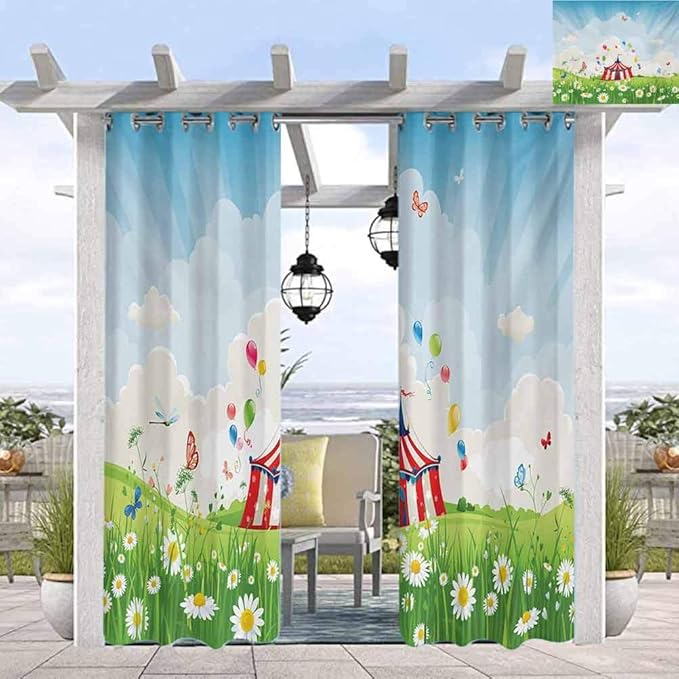Anmaseven - Cortinas opacas de circo para exteriores, para patio, con