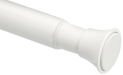 AmazonBasics Adjustable Shower Curtain Tension Rod - 36-54, White