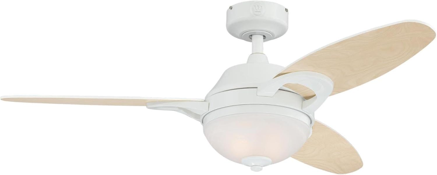 Westinghouse Lighting 7869100 Arcadia Indoor Ceiling Fan With Light And Remote Control 46 Inch White Amazon Com