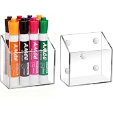 Ameceres Magnetic Acrylic Pencil Holder Clear Pen Holder for Fridge Locker | Whiteboard Accessories, Dry Erase Holder, Marker Organizer, Locker Organizer, Desk Pen Holder, for Office Home Classroom