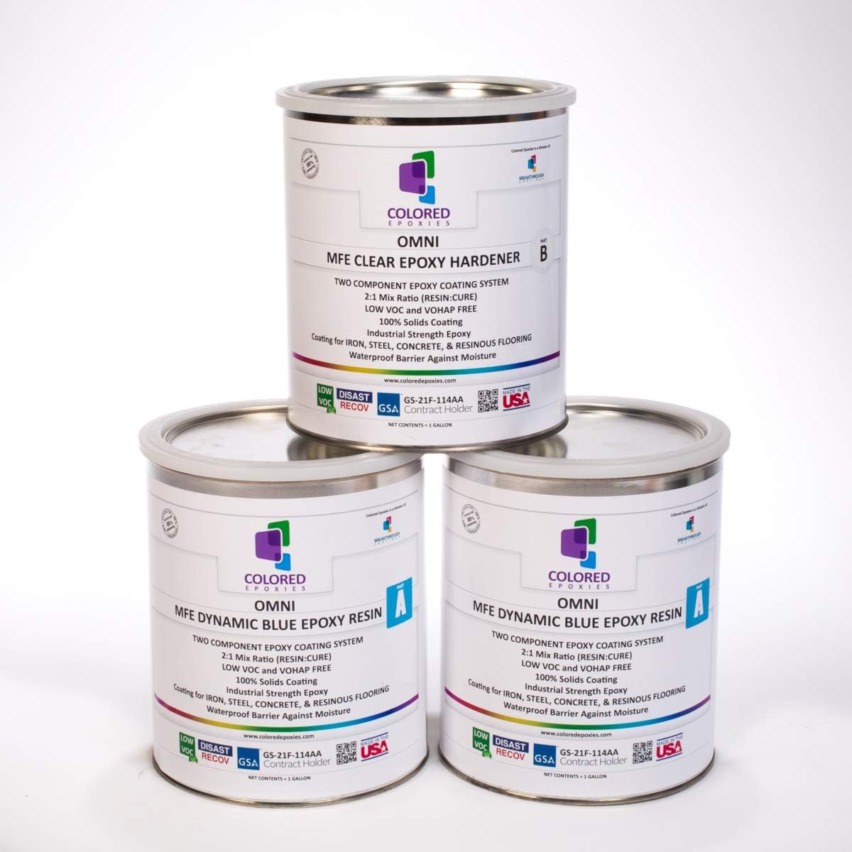 Coloredepoxies 10020 Light Blue Epoxy Resin Coating Made With Beautiful And Vibrant Pigments 100 Solids For Garage Floors Basements Concrete And Plywood 3 Gallon Kit Home Improvement Amazon Com