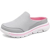 Unisex Slippers Men's Womens Open Back Slip On Mules Clogs Knit Mesh Breathable Walking Shoes Lightweight Casual Wide Toe Mules with Anti-Skid Sole Indoor Outdoor