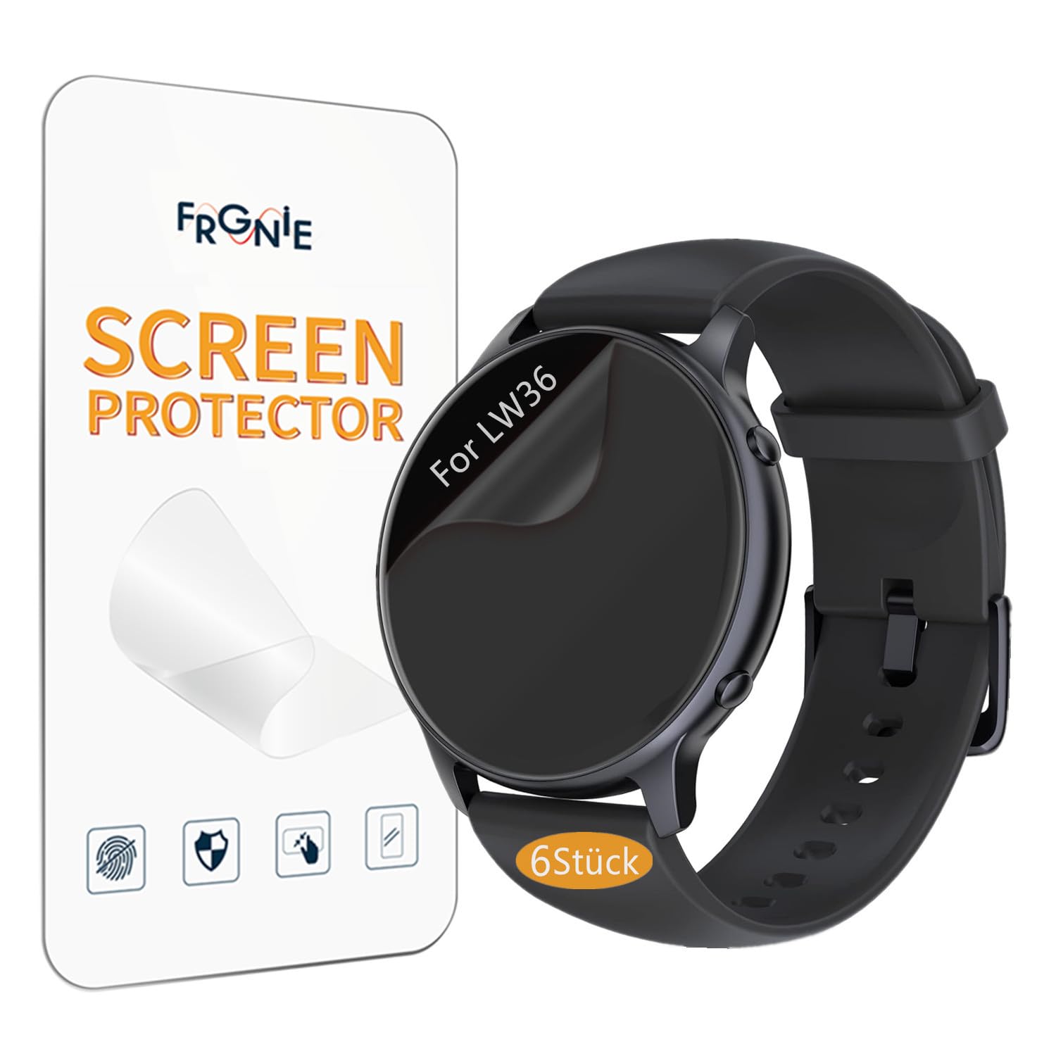 Frgnie Screen Protector Compatible with TUYOMA Smartwatch 1.3 Inch (6 Pieces) HD TPU Screen Protector for LW36 Smartwatch 1.32 Inch