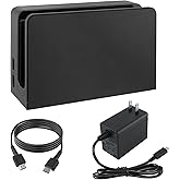 Dock Station for Nintendo Switch/Switch OLED with LAN Port,3-1 Switch Docking Station Set for TV with 1080P HDMI Cable and AC Adapter,Dock Base Charging Dock Station for Nintendo Switch/OLED (Black)