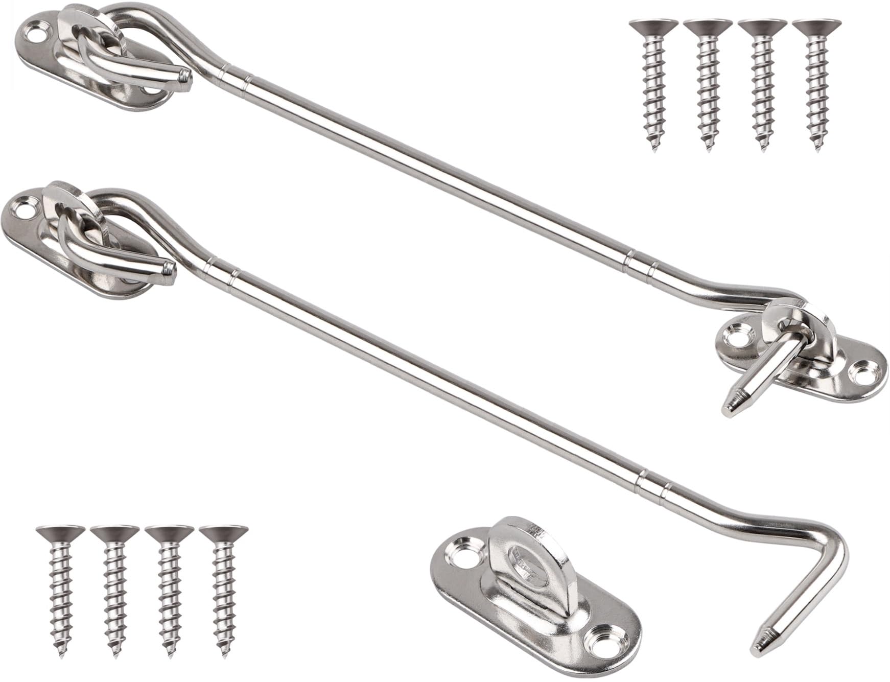 Tahbarshi Stainless Steel Cabin Hook and Eye Latch Black (S+8inch)