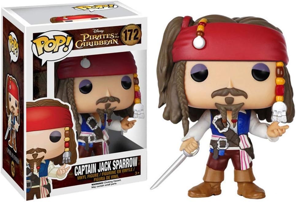 BGFtoy Pirates of The Caribbean Jack Captain Figure Jack Sparrow POP Decoration High About 10CM