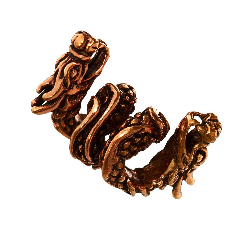NKlaus SET 2x beard bead hair ornament TIAMAT dragon bronze curly bead 40538