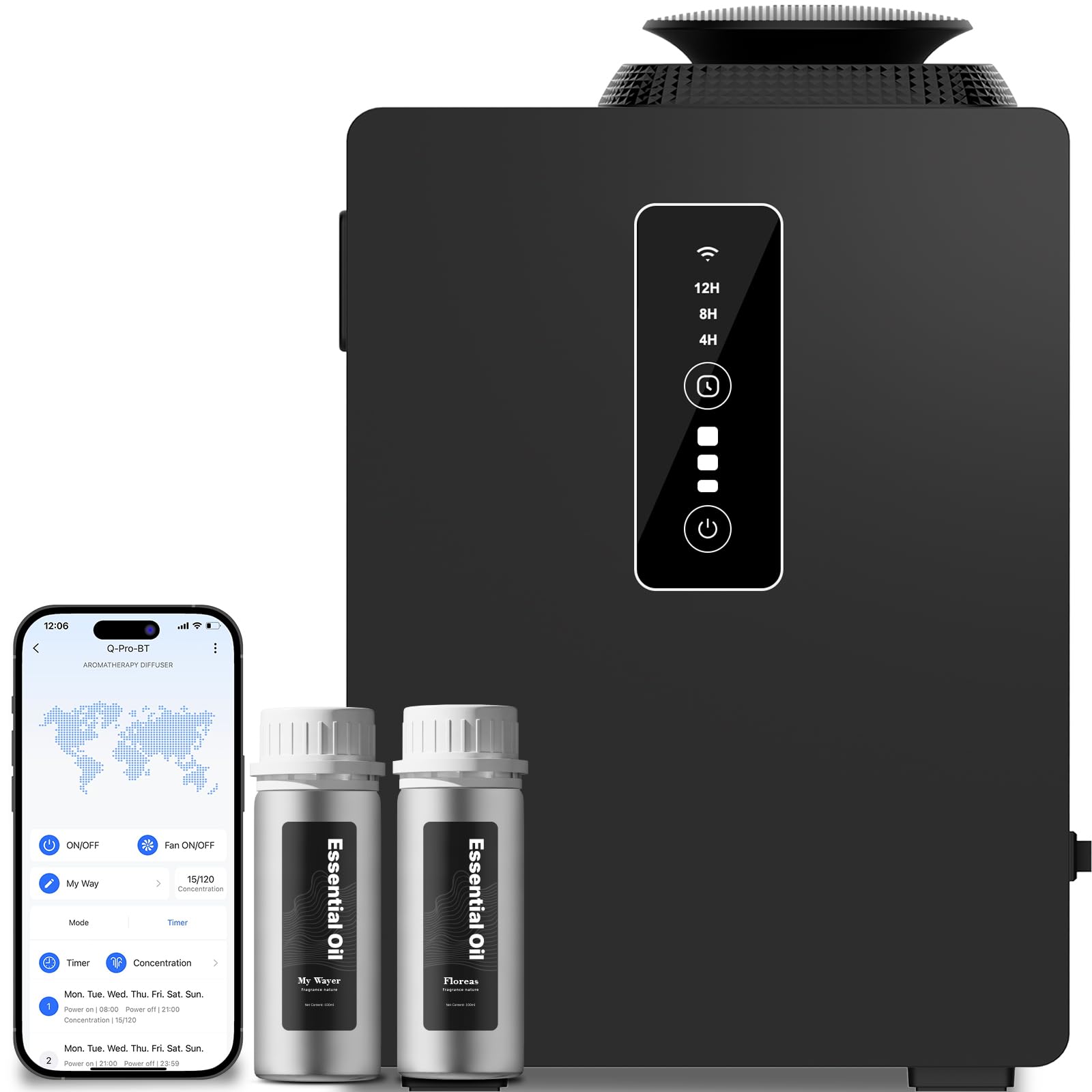 Photo 1 of 2026 Upgraded 1000ML HVAC Scent Diffuser Machine Kit, Includes 2 Premium Oils, Coverage 6000 Sq.Ft, APP WiFi Control, Waterless Cold Air Aromatherapy Essential Oil Hotel Scent Diffuser for Large Room