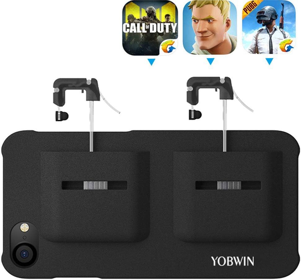 Mobile Game Controller Case Compatible with PUβG/COD Mobile iPhone XR, Phone Cover L1R1 Trigger Joystick Gamepad Grip Remote, for Apple iOS (6.1 inch Black)