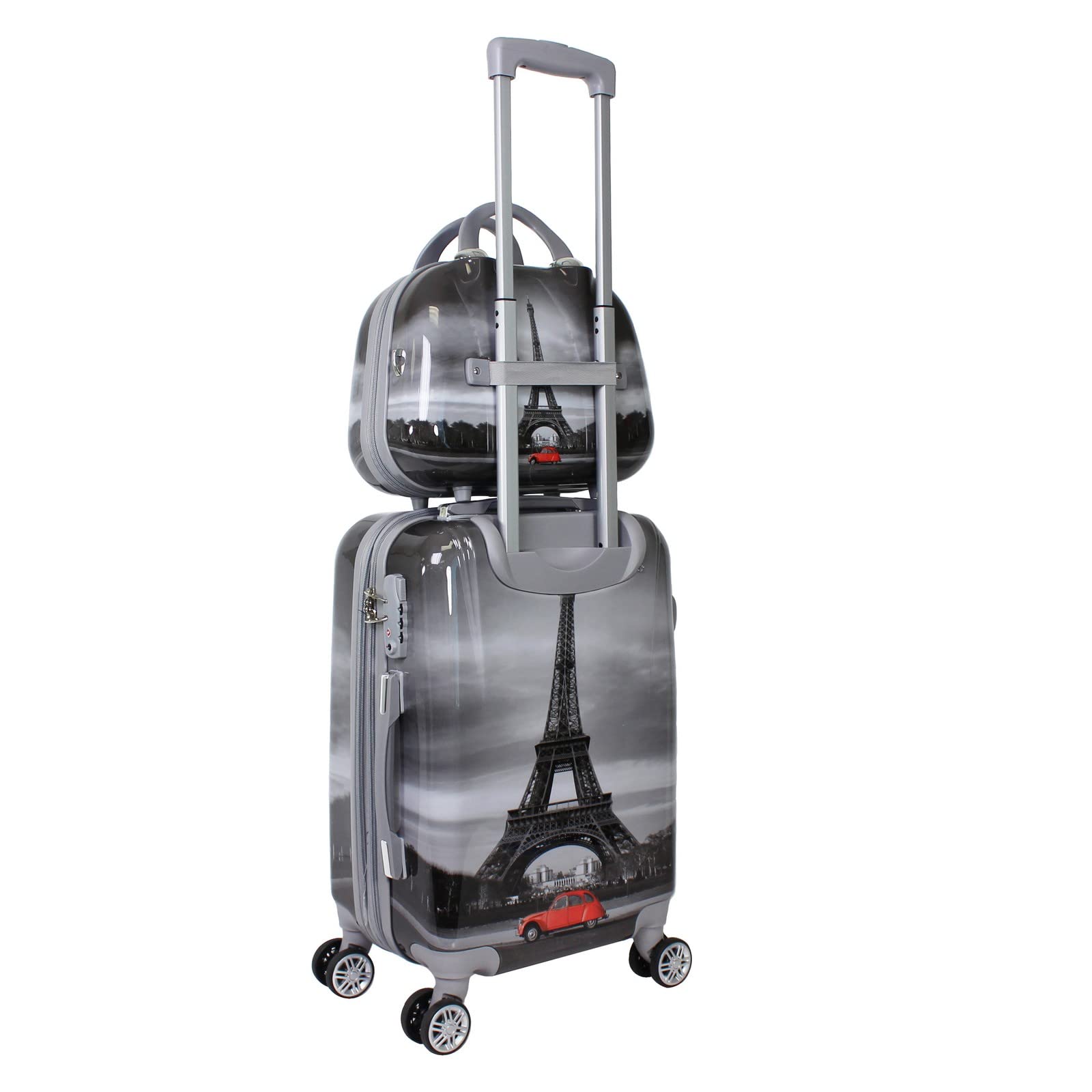 World Traveler Destination Collection 2-Piece Carry-On Luggage Set, Paris, One Size