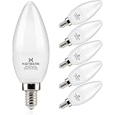 hansang E12 LED Candelabra Light Bulbs 60W Equivalent Warm White 2700K | Type B Light Bulb for Chandelier, Small Base Candle B11, Ceiling Fan Light Bulbs, 6W 600LM CRI85+ 120V, Non-Dimmable 6 Pack