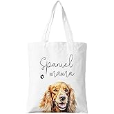 ZYQFN Cocker Spaniel Mama Canvas Tote Bag for Women, Dogs Lover Gift for Dog Mom, Birthday Christmas Cute Cocker Spaniel Gifts For Women, Tote Bag for Work College Travel. (093)