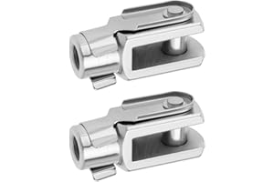 Be In Your Mind 2Pcs M8x1.25 Thread 42mm Length Air Cylinder Rod Clevis End Clevis Fork End Yoke Joint with Spring Pin Steel Zinc Plated Y Connector for Electronic Automatic Equipment