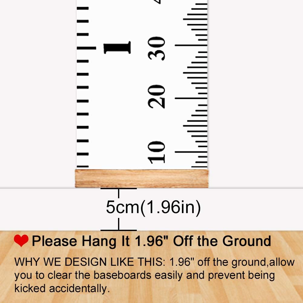 MIBOTE Baby Growth Chart Handing Ruler Wall Decor for Kids, Canvas Removable Growth Height Chart 79" x 7.9": Home & Kitchen