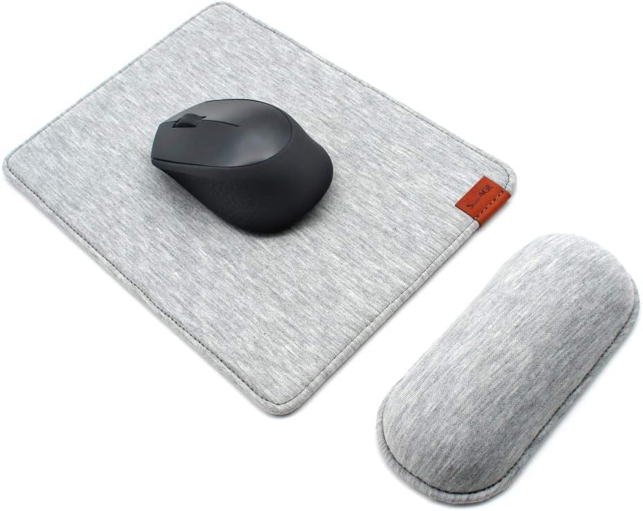 SenseAGE Mouse Mat and Wrist Support Set, Wrist Rest Mouse Pad with Non-Slip Base, Smooth and Durable Surface