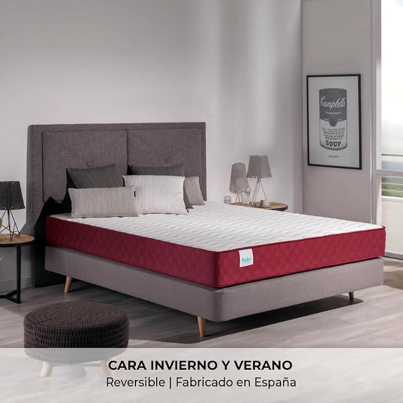 - Colchón Viscoelástico Reversible Gredos 160x190cm con Sistema VISCONFORT, Tejido Strech y Tejido 3D Transpirable. Altura: ±21cm | Firmeza Medio-Alta | Adaptable | Fabricado en España