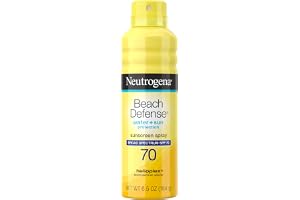 Neutrogena Beach Defense Sunscreen Spray SPF 70 Broad Spectrum UVA UVB Protection Lightweight Water Resistant up to 80 M