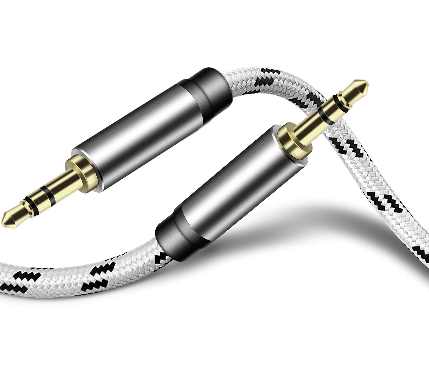 SNANSHI Aux Cable 3.5mm Audio Cable - 50ft/15M- Nylon Braided Aux to Aux Cable Aux Lead 3.5mm to 3.5mm for Car Headphone Echo Dot Tablet Laptop and More