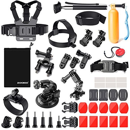 Zookki 39-in-1 Accessories Kit for GoPro Hero 5 4 3+ 3 2 1 Black Silver, SJ4000 SJ5000 SJ6000, Camera Accessory Kit for Xiaomi Yi/DBPOWER/WiMiUS/SJCAM