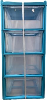 Easy Shopping 4 Drawer Large Plastic Storage Tower Blue view 2
