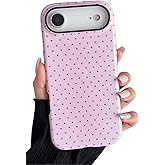 Longlayss Compatible with iPhone 17 Air Case Cute Aesthetic Polka Dot Phone Case for Women Girl Shockproof Slim TPU and Hard PC Protective Cover (Pink)
