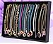 Homeanda Black 20 Hooks Velvet Necklace Case Pendant Tray Chain Display Showcase Organizer Case for Fair Counter