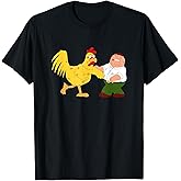 Family Guy Peter & The Giant Chicken Fighting Funny Cartoon T-Shirt