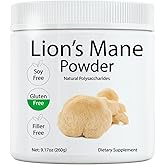 Vrixlanua Lion's Mane Powder, Lions Mane Mushroom, Brain Health Support Supplement, Mushroom Supplement for Mental Clarity, Cognition and Immunity, 9.17oz