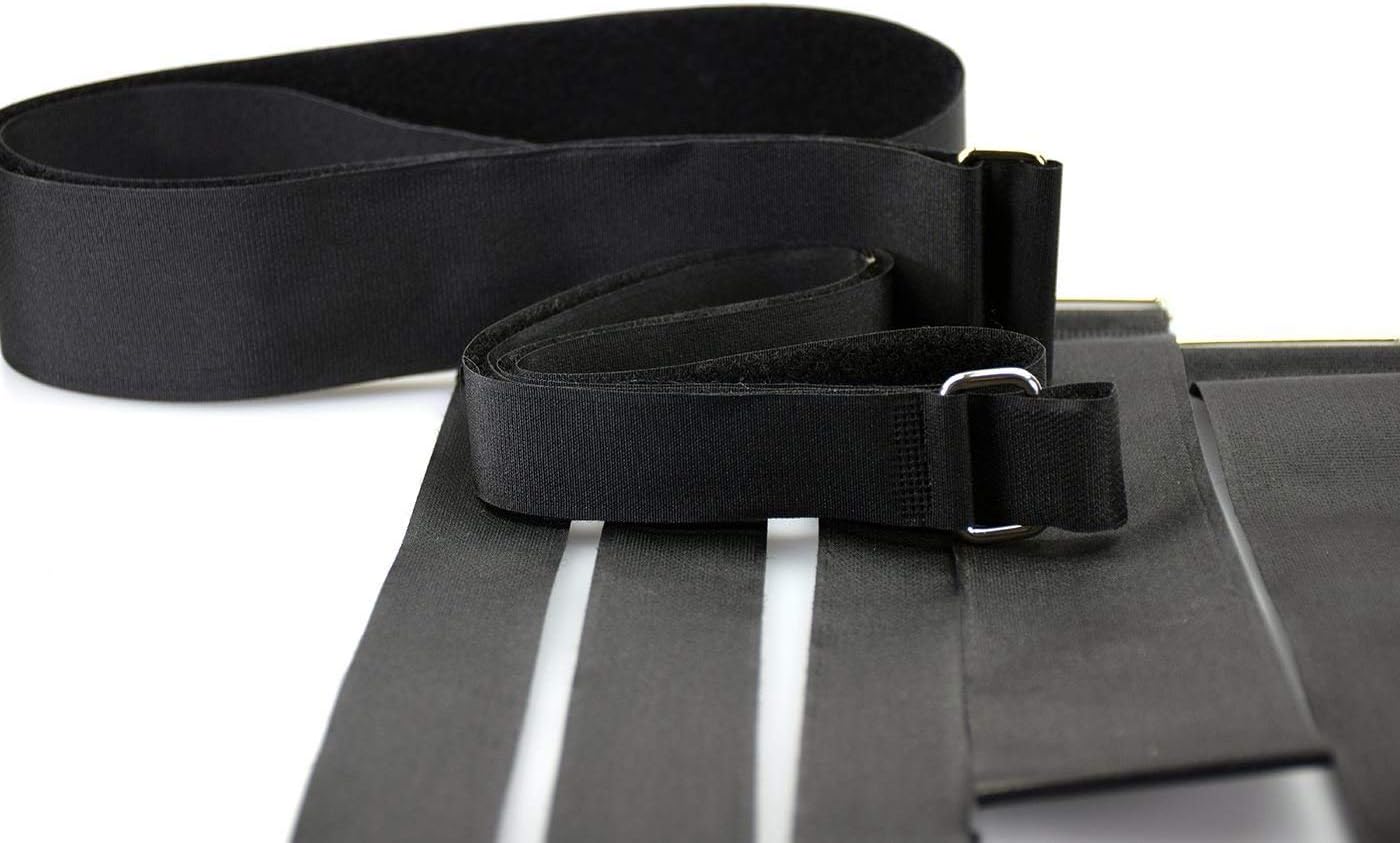 Black Hook and Loop heavy dury metal buckle strap 4cmx40cm 2 pieces