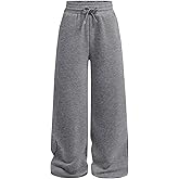 Ecolala Girls Wide Straight Leg Loose Sweatpants Elastic Waist Drawstring Jogger Pants