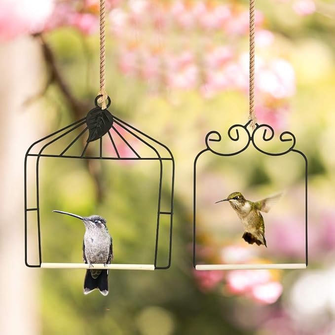 MIXXIDEA Hummingbird Swing Set Bird Swing Metal Frame for