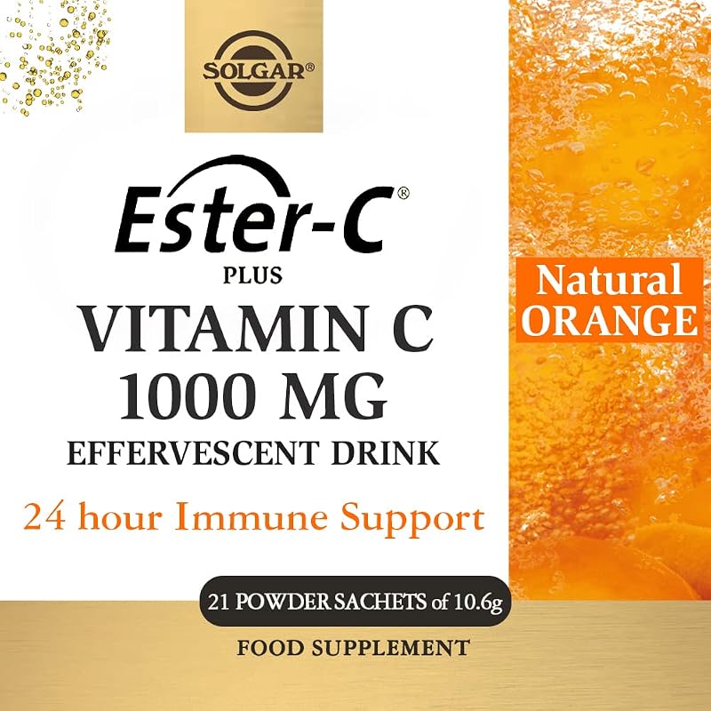 Solgar Ester-C Plus Effervescent 21 Sachets Immunity Support with B-Vitamins