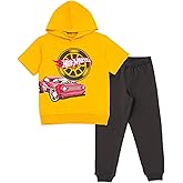Hot Wheels Hooded T-Shirt and Fleece Jogger Pants Outfit Set Toddler to Big Kid Sizes (2T - 10-12)