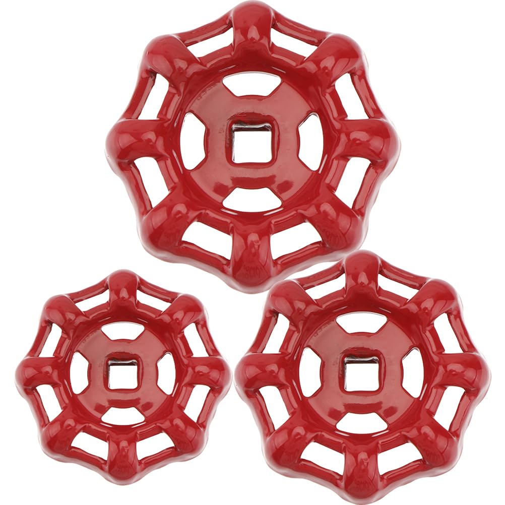 Housoutil Outdoor Decoration Barrier Parts 3 Pieces Outdoor Tap Round Wheel Handle Hose Bib Handle Water Spigot Handle Water Pipe Fittings Replacement Bathtub Knobs Outer Hose