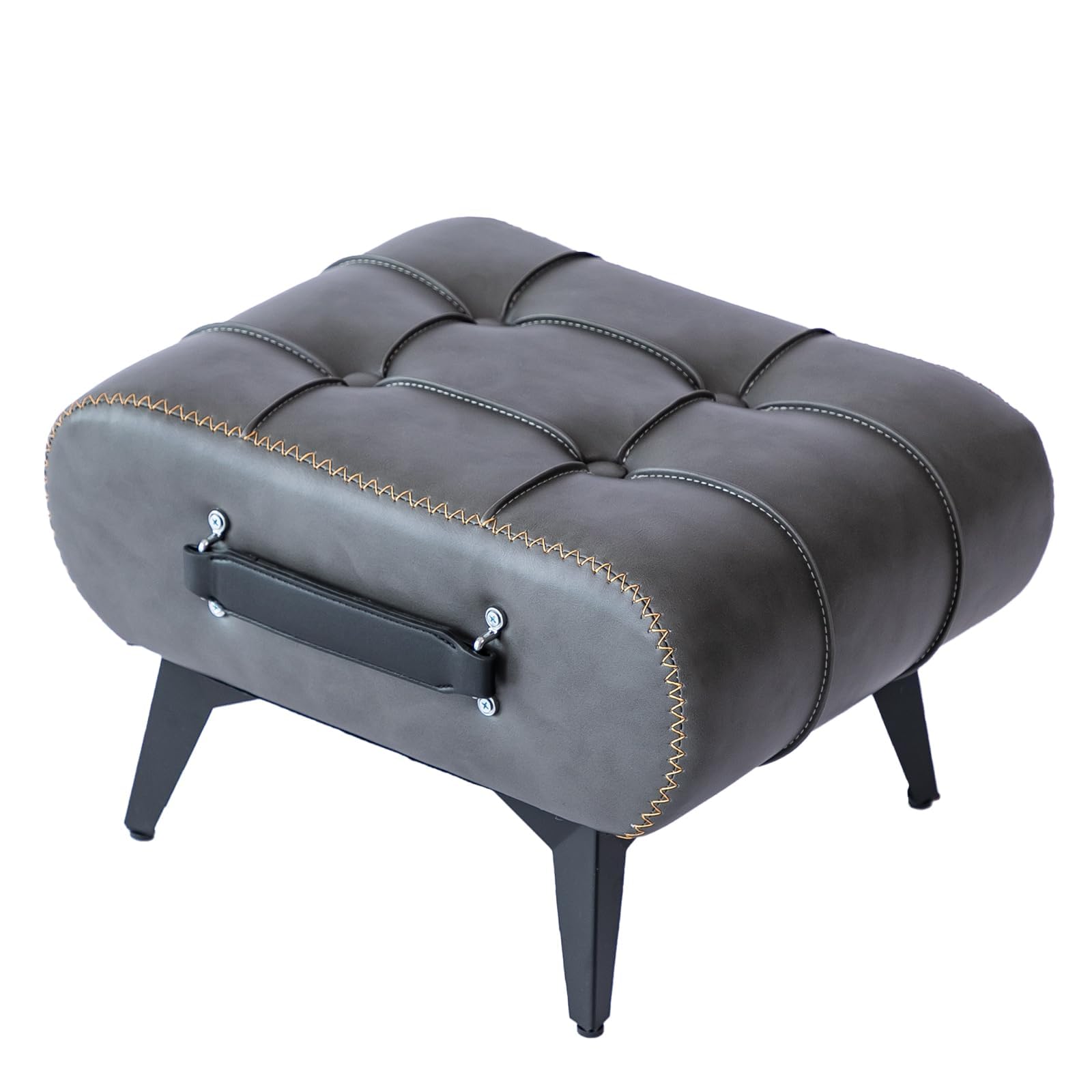 Photo 1 of Purgreen Small Footstool Ottoman - Stylish and Functional Faux Leather Footrest for Extra Seating in Living Room, Entryway, or Office