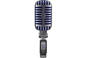 Shure Super 55 Deluxe Vocal Microphone - Vintage Supercardioid Dynamic Unidyne Mic, Iconic Look, Classic Sound - Rugged Die-Cast Casing, Includes 5/8 to 3/8 Thread Adapter and Zippered, Padded Pouch