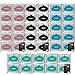 Set of 40pcs Collagen Lip Masks Pads for Dry Lips with Green Aloe Vera, Red Wine, Black Mud Volcanic Soil and Blue Marine Algae Seaweed for Moisture, Plumper, Wrinkles Removal, Firming and Nourishing