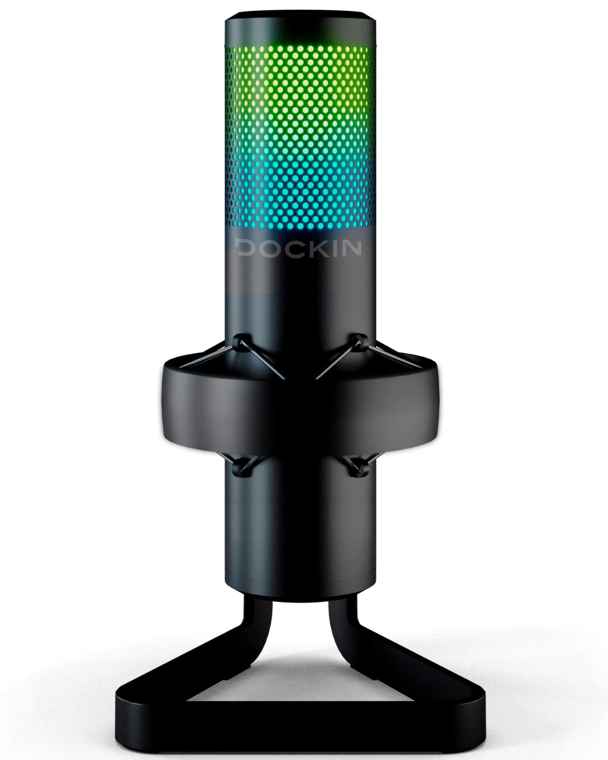 DOCKIN MP3000 Premium RGB USB Condenser Microphone for PC, PS5, PS4 & Mac, 4 Recording Modes, Plug & Play, Gaming Microphone PC with Stand, Streaming, Studio Mic for Podcast, Twitch, YouTube