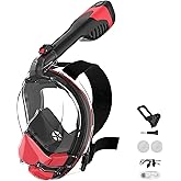 Electric Full Face Snorkel Mask Adult, Snorkeling Gear for Adults with 180 Panoramic View and Latest Dry Top System, Patented Airflow System with Fan Assistance