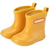 Tree Grandpa Toddler Rain Boots Baby Kids Easy-on Rain shoes Children Waterproof Shoes for Boys Girls(1-6 Years)