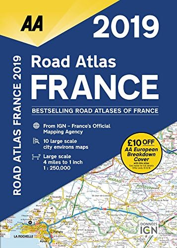 Road Atlas France 2019 (AA Road Atlas France) Spiral-bound โ 1 July 2018