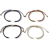 Airssory 12 pcs 4 Colors Nylon Slider Wave Bracelets Making Cords with Beads Jump Ring Adjustable Rope for Link Chrams DIY Jewelry Wrist Anklets Decorations