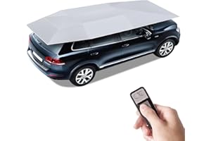 GLACENOX Universal Car Tent Movable Carport, Fully Automatic Car Umbrella Tent Awning (Silver Grey, 205 inch)