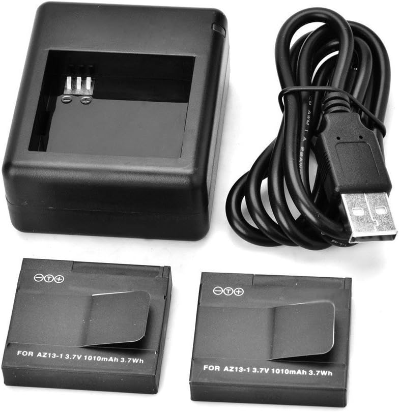 Xiaomi Yi Battery Charger, Replacement Battery (2-Pack) and Dual Charger Charging Dock for Xiaomi Xiaoyi Yi Sports Action Camera Camcorder