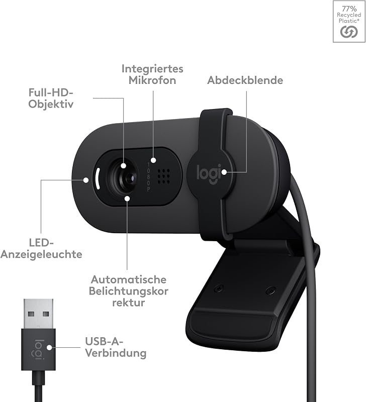 Brio 100 Full HD-Webcam für Meetings und Streaming