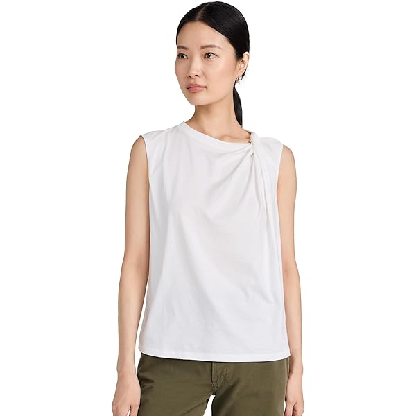 Theory womens Gathered Cami in Crushed Satin Blouse, Seafoam