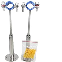 Stainless Steel Adjustable Pipe Clamp Bracket - Wall/Ceiling Mount Support for 3/4-Inch (25mm) Pipe, Heavy-Duty Rustproof Bra