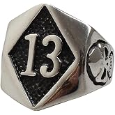 PAURO Men's Stainless Steel Punk Evil Skull Biker Ring Multicolors | Gothic Style, Antique Vintage Thumb Band, Cocktail Party Jewelry Gift